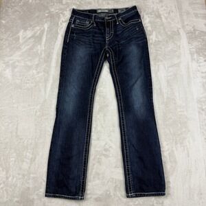 Buckle BKE Aiden Jeans Women 29R (31x32) Dark Denim Embellished Pockets Bootcut